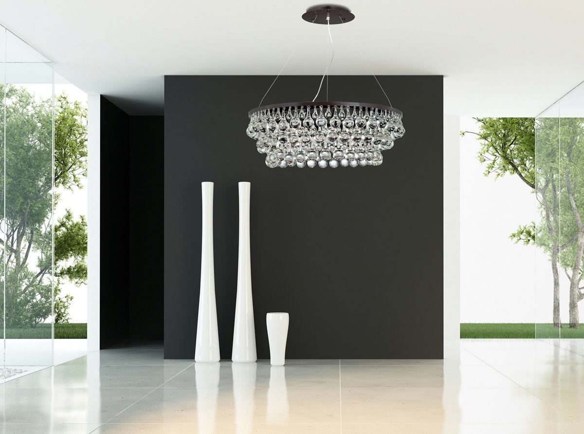 Люстра стеклянная 25х82 см черная Canto EF25690-8 DELIGHT COLLECTION ДИЗАЙНЕРСКИЕ 00-3883062 Прозрачный;черный  - Вид №4