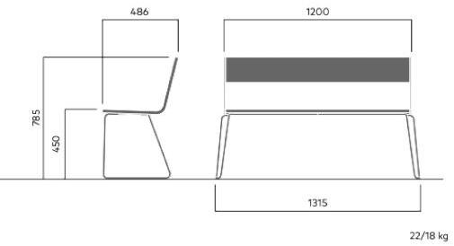 VESTRE Скамья из стали и дерева со спинкой April go sun-id-1474803 - Вид №8