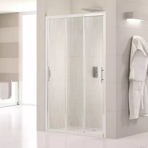 Двери в нишу 90 см LUNES P Novellini LUNES с белым профилем и стеклом "Вода"