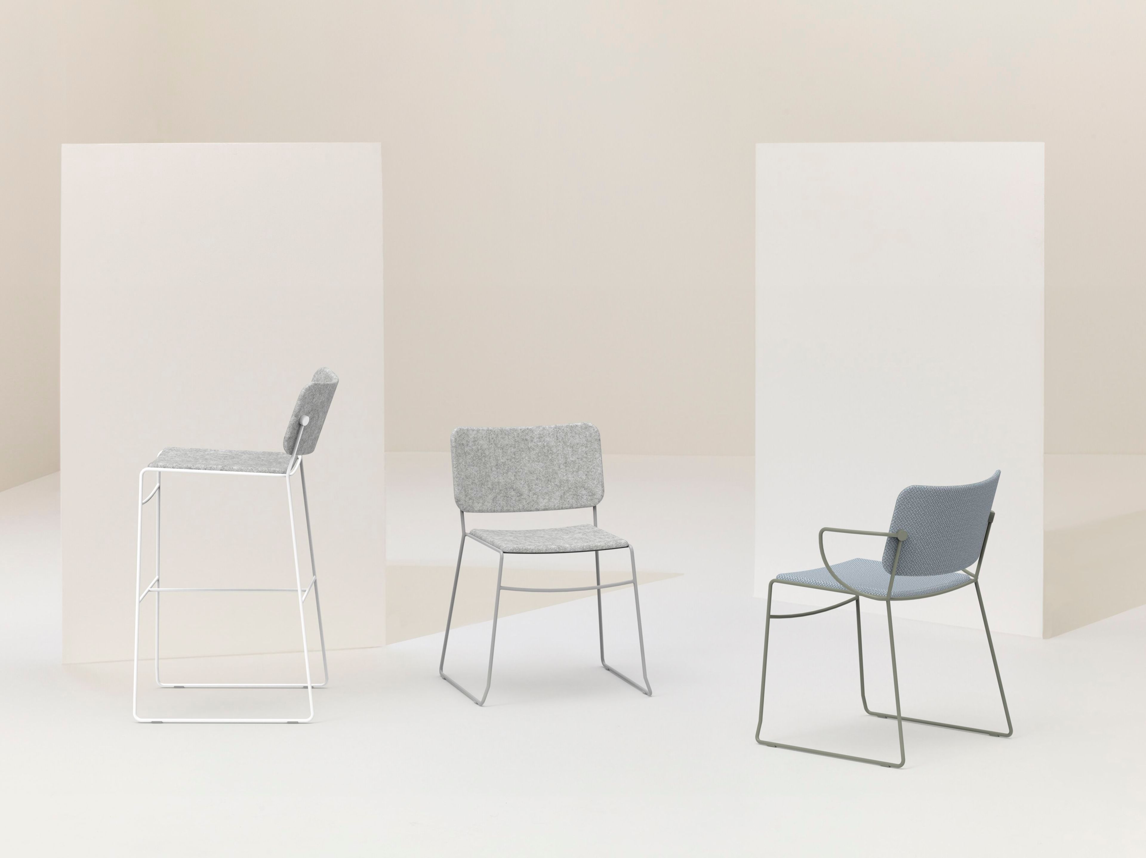 Стальной салазок мягкий высокий стул Billiani Button Down ARCH-00009580