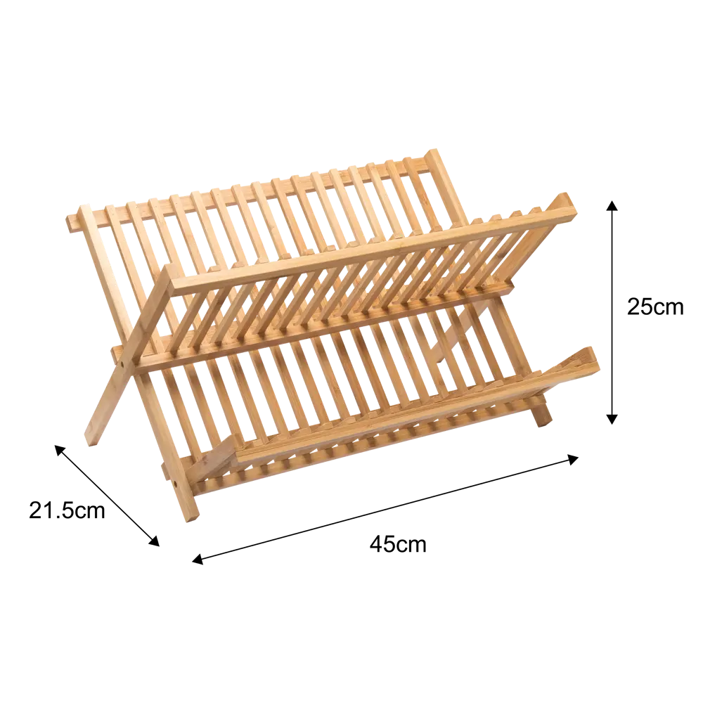 Сушилка для посуды 45x21.5x25 см двухуровневая бамбук цвет бежевый 82499266 STLM-2130368 Santreyd 
