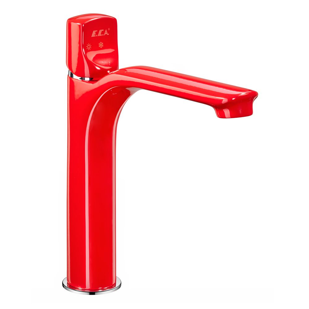 104308983st  Смеситель для раковины среднего размера Myra - красный - экономия воды Eca  - Вид №1