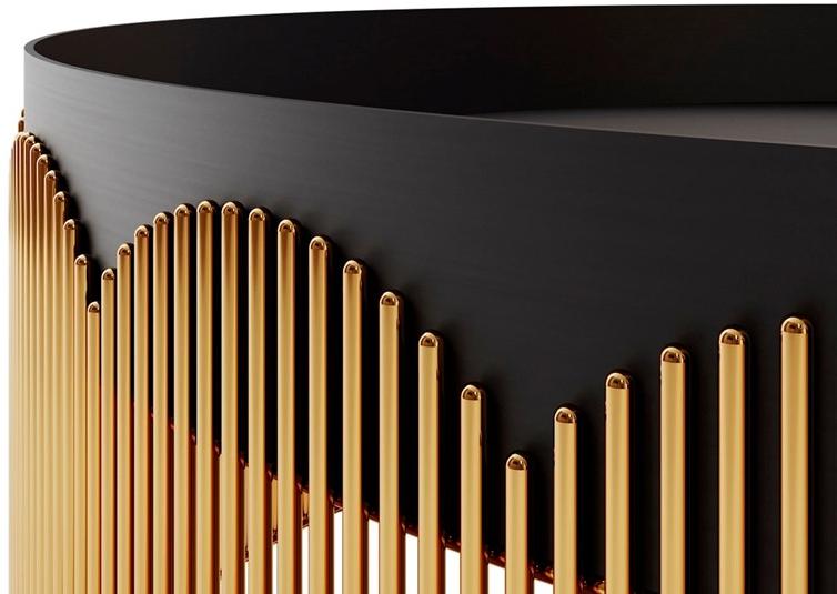 Scarlet Splendour Низкий круглый металлический журнальный столик Strings sun-id-1509081 - Вид №2