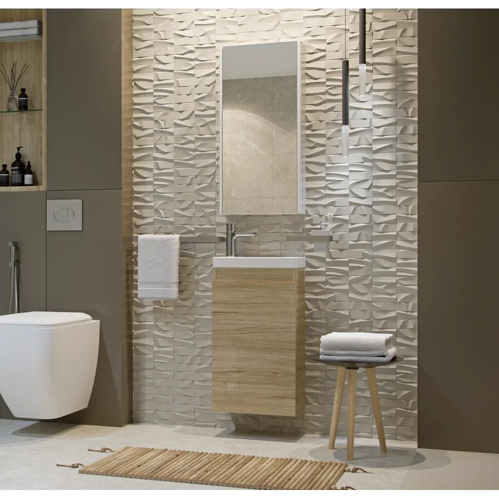 Тумба под раковину подвесная Vigo Matteo 40 см цвет бежевый STLM-2072121 - Вид №7