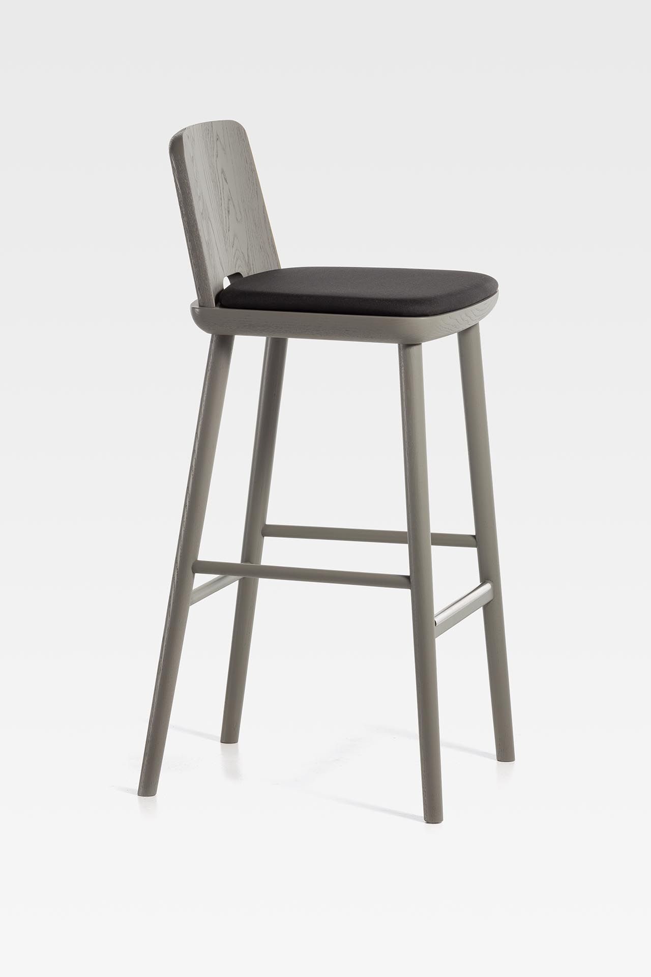 Высокий стул из ясеня с мягким сиденьем SIPA планшет ARCH-00110006 - Вид №9