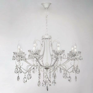 Подвесная люстра Eurosvet Нежность 10061/8 белый с золотом/прозрачный хрусталь Strotskis EUROSVET ДИЗАЙНЕРСКИЕ, НЕЖНОСТЬ 181596 Белый