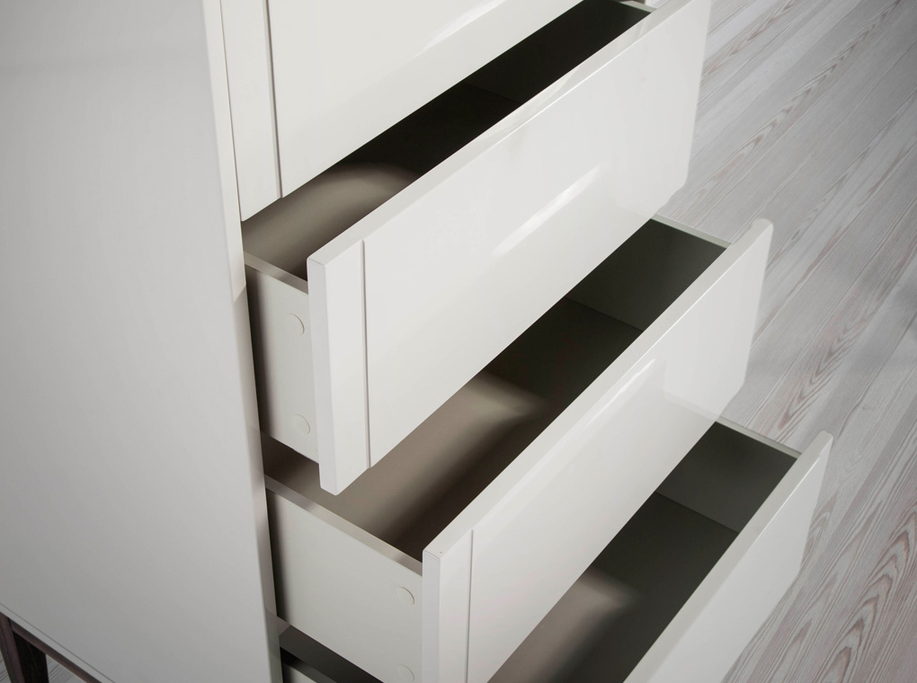 071072 Комод -A лакированный 4 ящика белый Angel Cerda CP1709  - Вид №1