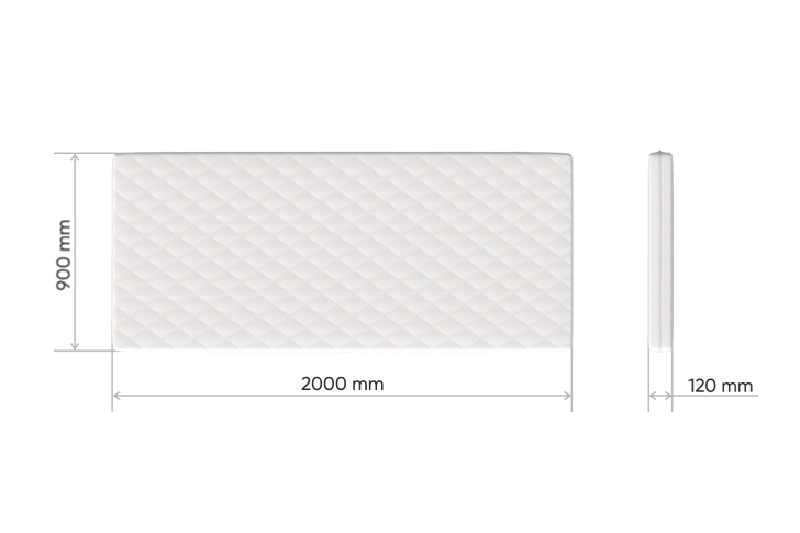 Матрас для кровати 90х200х12 см кокос/eco-foam/латекс ELLIPSE  00-3951325 Белый Santreyd  - Вид №2