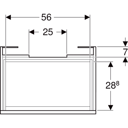 501.907.01.1 Шкафчик для раковины Geberit Renova Plan, с одним выдвижным ящиком и одним внутренним выдвижным ящиком Geberit  - Вид №40