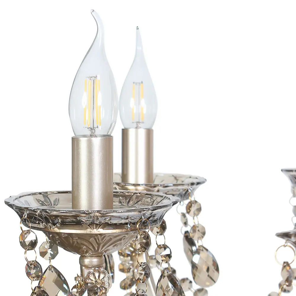 Люстра хрустальная подвесная Helda 8 ламп Е14 цвет бронза LAMPLANDIA STLM-2188048 - Вид №4