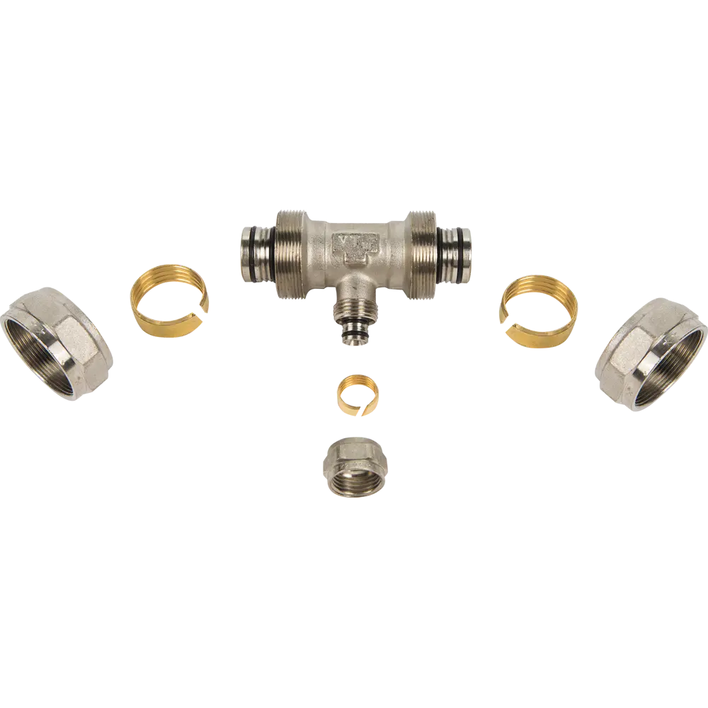 Тройник переходной Valtec 32x16x32 мм никелированная латунь VTM.331 STLM-2022391 - Вид №2