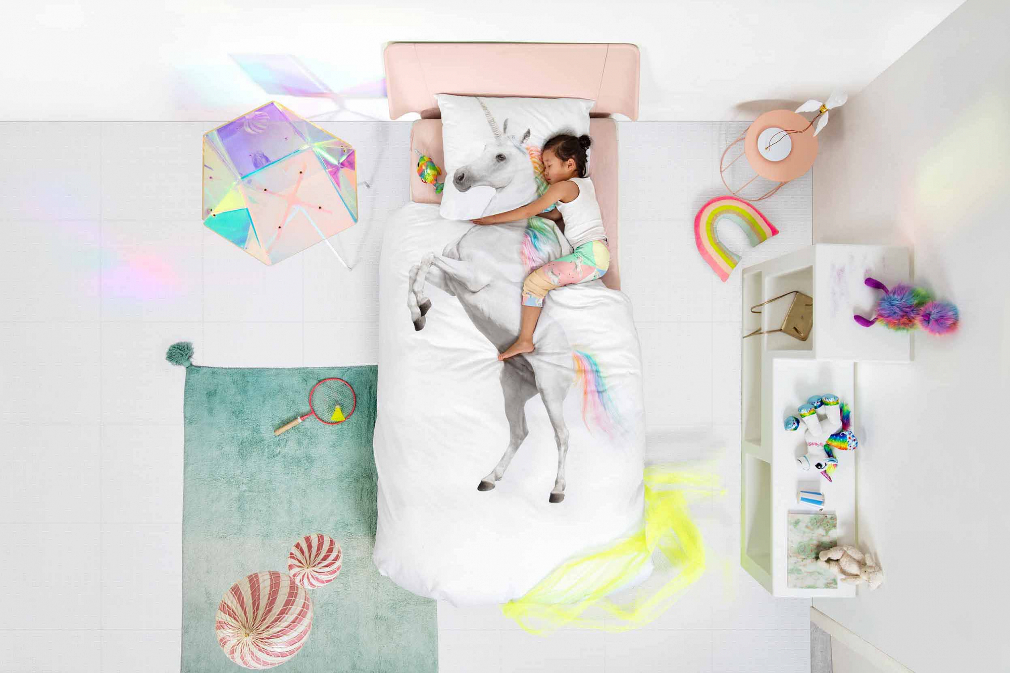 Детское постельное белье односпальное "Единорог" 150х200 см SNURK  335421 Белый;серый  - Вид №3