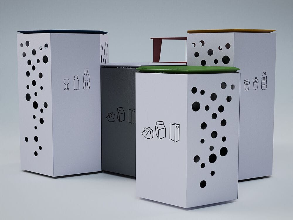 Наружная стальная стойка для мусора для утилизации отходов CITYSì BEEHIVE ARCH-00085912