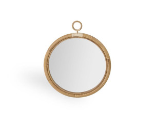 Круглое зеркало из ротанга с рамкой