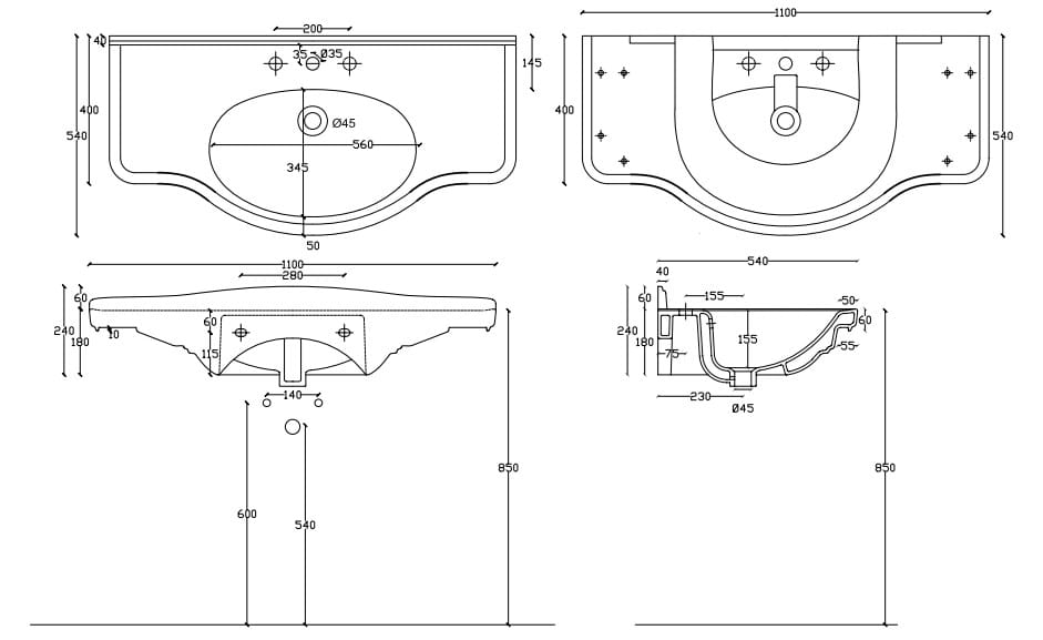 Керамическая раковина с держателем для полотенец Galassia ETHOS ARCH-00088769 - Вид №5