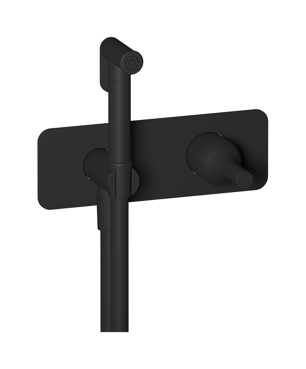 Внешние части гигенического душа со смесителем. WE ARE IB bi706np Matt Black Batlo