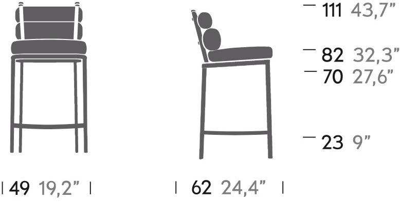 Kettal Высокий табурет с тканевой обивкой Roll sun-id-1366405 - Вид №1
