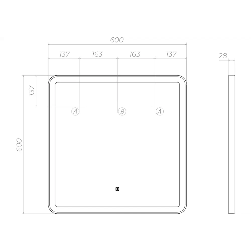 Зеркало Vigo Bora Classic LED с интегрированной подсветкой для ванной 84005330 STLM-0046055 - Вид №6