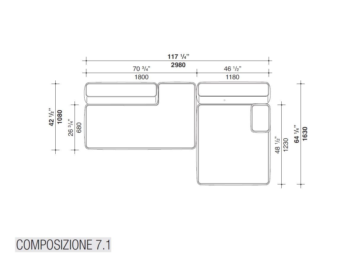 Секционный диван из ткани Lema CLOUD ARCH-00034290 - Вид №25