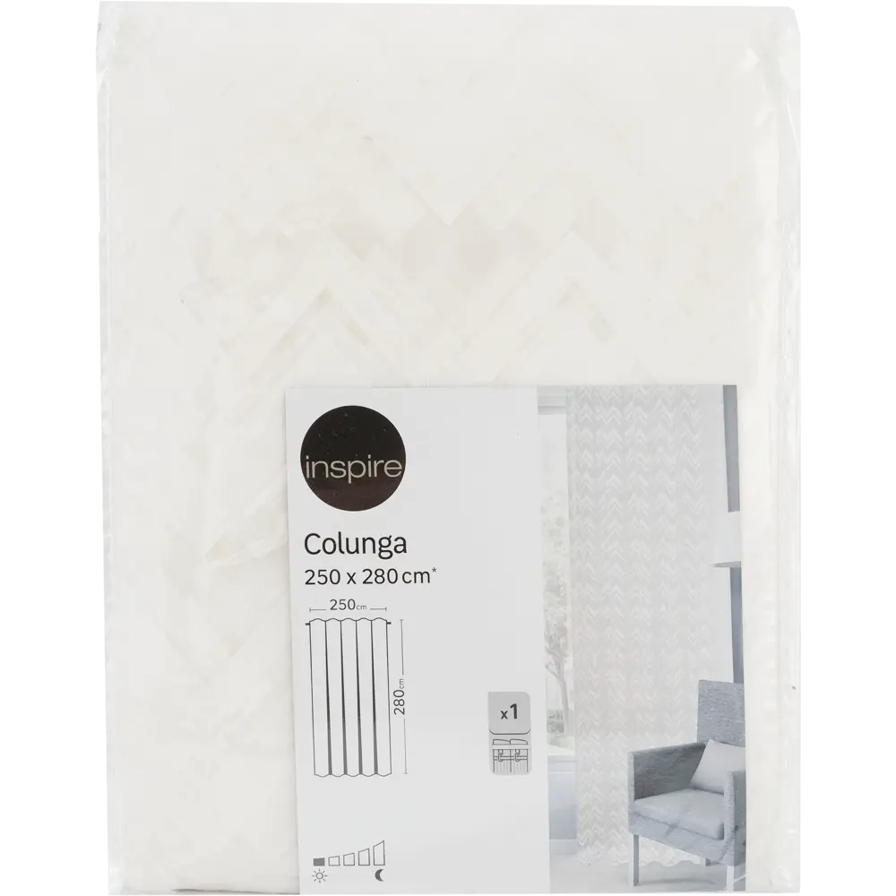 Тюль на ленте Colunga 250x280 см цвет белый INSPIRE STLM-2183414 - Вид №6