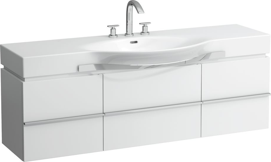 H4013520759991 Шкафчик под раковину с сифоном, экономящим пространство, для раковин 811706, 812706, 813706, 814706, 2 выдвижных ящика с 2 дверцами, 2 стеклянные полки LAUFEN PRO