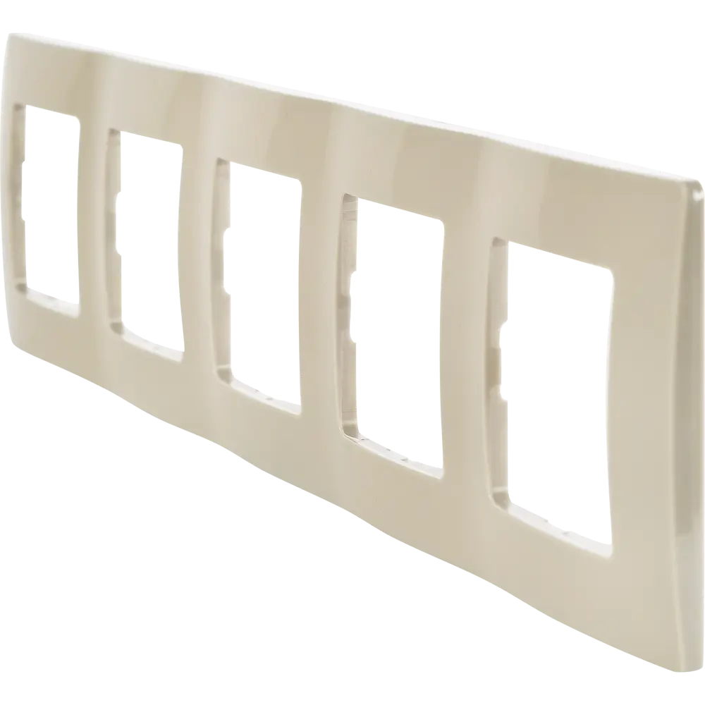 Рамка для розеток и выключателей Legrand Etika 5 постов, цвет светлая галька STLM-2116420 - Вид №1
