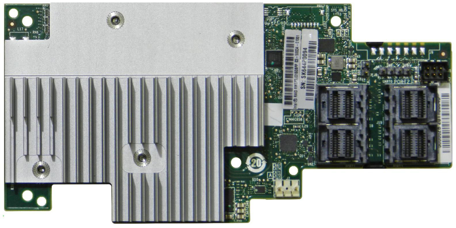 RMSP3AD160F 954552 ® raid module rmsp3ad160f tri-mode pcie/sas/sata full-featured raid mezzanine module, sas3516, 16 int. ports pcie/sas/sata, raid 0, 1, 10, 5, 50, 6, 60 +jbod, cache 4gb, siom pcie x8 gen3, vertical connectors Intel Santreyd 