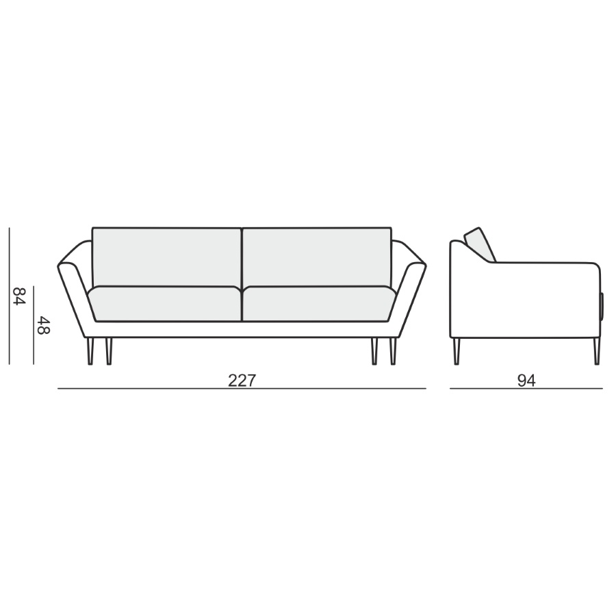Диван Agda трехместный, черно-белый Sits S1016 - Вид №7