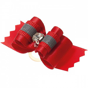 ПР0047617 Бантик (пара) Ностальжи светоотражающий тройной объёмный (красный) 4,5х1,5см V.I.PET