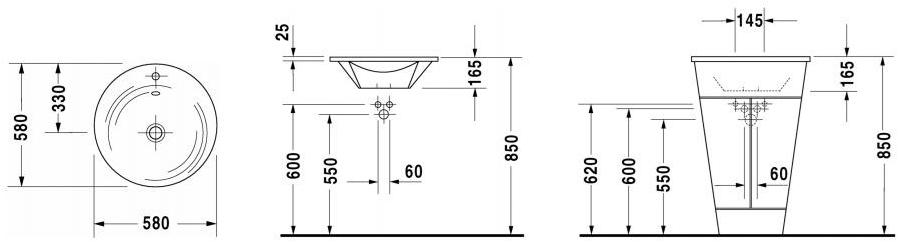 Напольная раковина стоящая овальная Duravit Starck 1 sun-id-1418930 - Вид №2