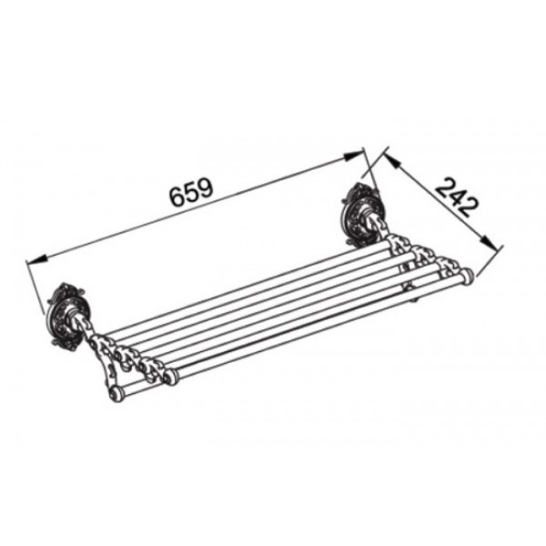 Полка для полотенца прямая 66 см Hayta (Германия) 13921/GOLD sun-id-561850 - Вид №1