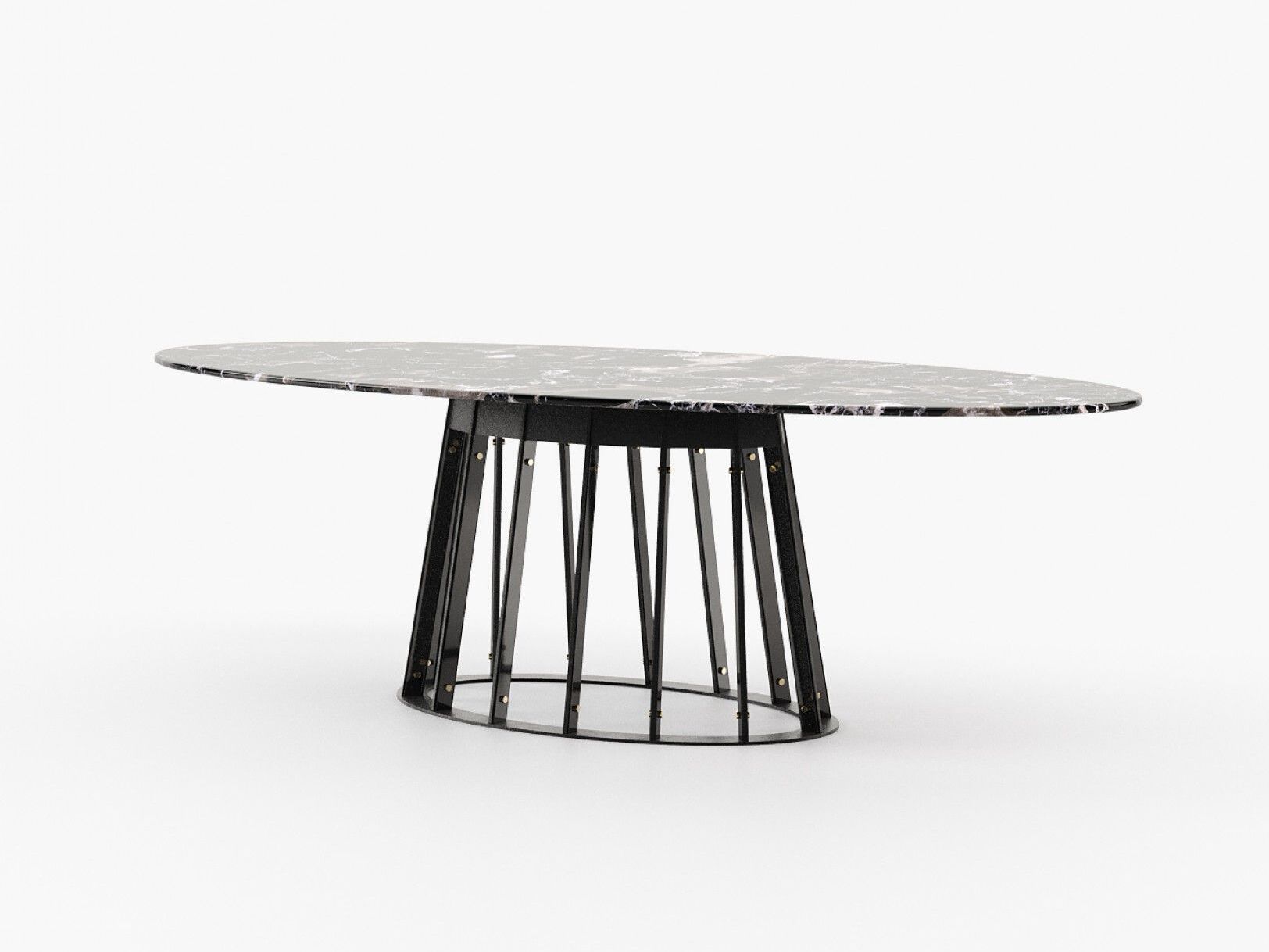 Овальный обеденный стол из черного мрамора Marquina Laskasas ANN ARCH-00034076 - Вид №6