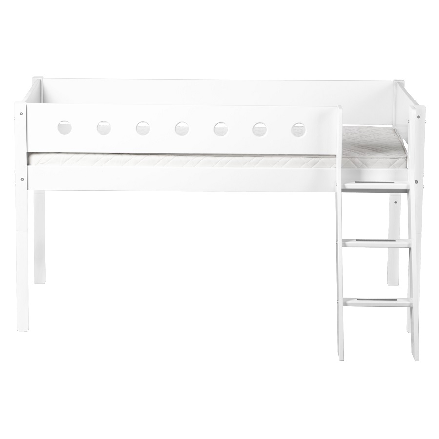 Кровать Flexa White с наклонной лестницей, 200 см, белая 801731140 - Вид №1