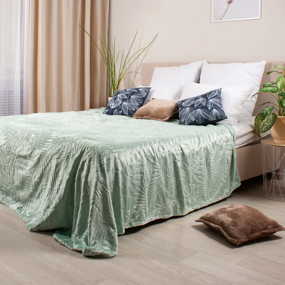 Плед Savane 200x220 см микрофибра цвет зеленый Ardenza STLM-2102455