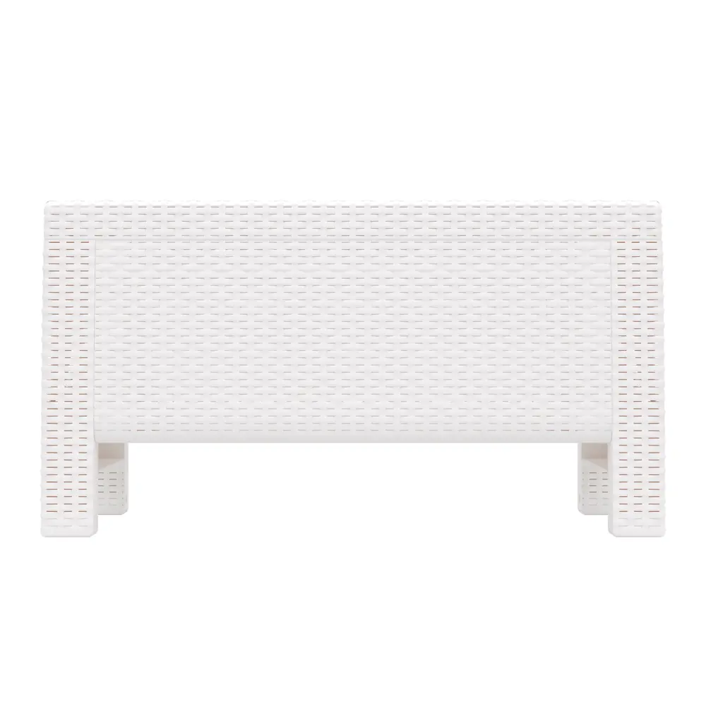 Стол садовый Ротанг-плюс 76.5х57х42 см пластик/ротанг белый Santreyd STLM-2000516 - Вид №1