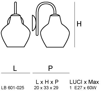 Siru Настенный светильник из муранского стекла London Lb601-025 - Вид №1