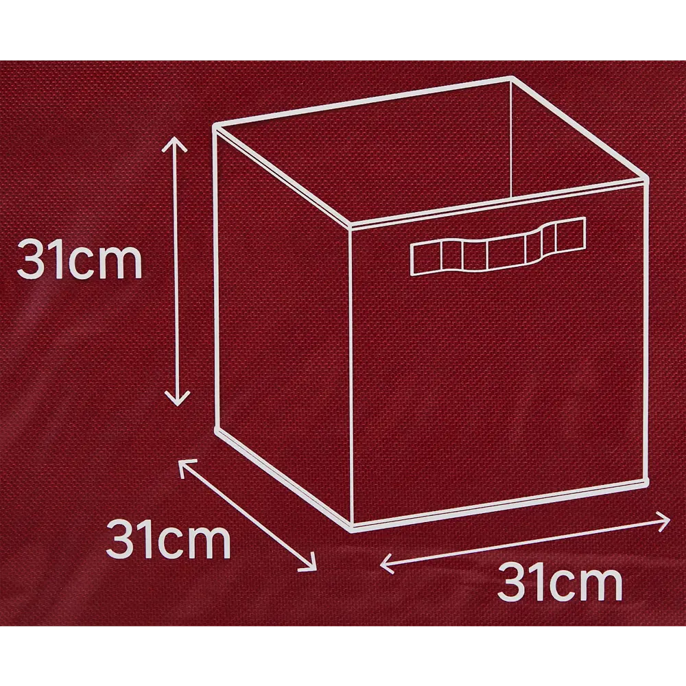 Короб-органайзер KONSENSA 31x31x31 см полипропилен цвет тёмно-красный Kub STLM-2199130 - Вид №4