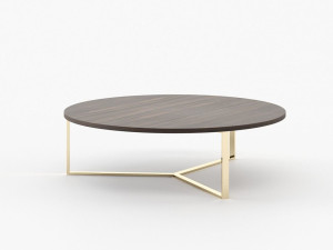 Деревянный низкий круглый журнальный столик