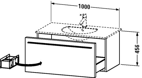 XL606303131 X-Large Тумбочка подвесная Сосна серебристая, декор Duravit - Вид №1