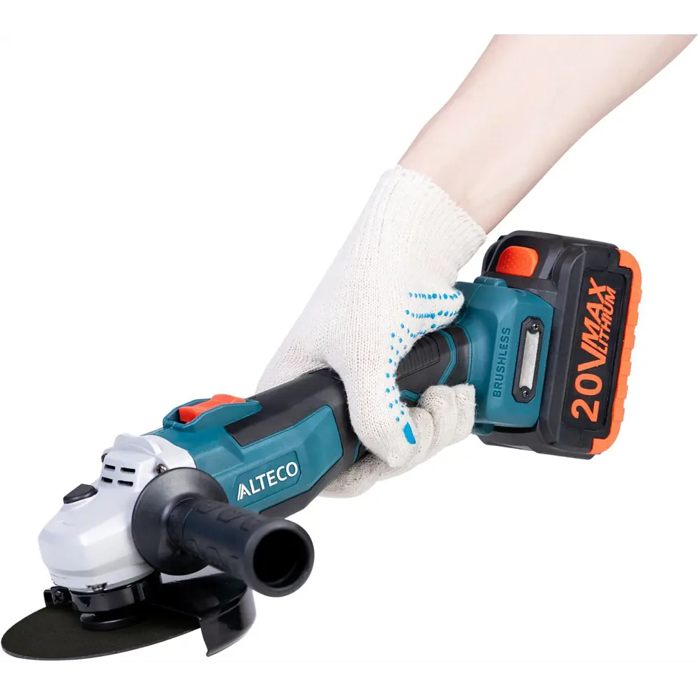 УШМ аккумуляторная бесщеточная Alteco CAGB 18-125 Li BL, 125 мм, 20 В Li-ion 1x4 Ач STLM-2094105 - Вид №11