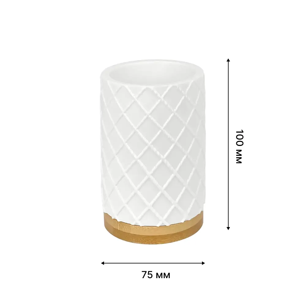 Стакан для зубных щеток LEMER Lille в стиле белое дерево 89384412 STLM-1448176 - Вид №1