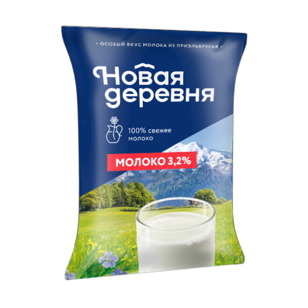 Молоко пастеризованное Новая деревня 3,2% 900 г БЗМЖ Santreyd 20863 - Вид №1
