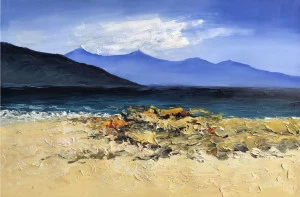 Картина на холсте 90х120 см "Берег моря - 2" EVENHOME КАРТИНЫ МАСЛОМ 129964 Бежевый;голубой;синий;разноцветный