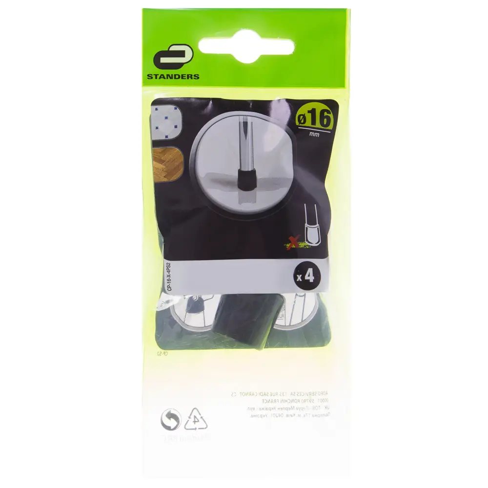 Насадки Standers 16 мм, круглые, пластик, цвет чёрный , 4 шт STLM-2030738 - Вид №2