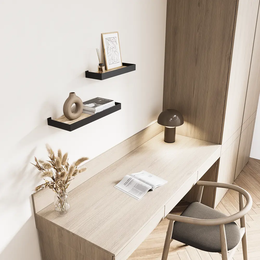 Настенная полка 32x11/40x15 см металл цвет черный KONSENSA STLM-2053833 - Вид №4