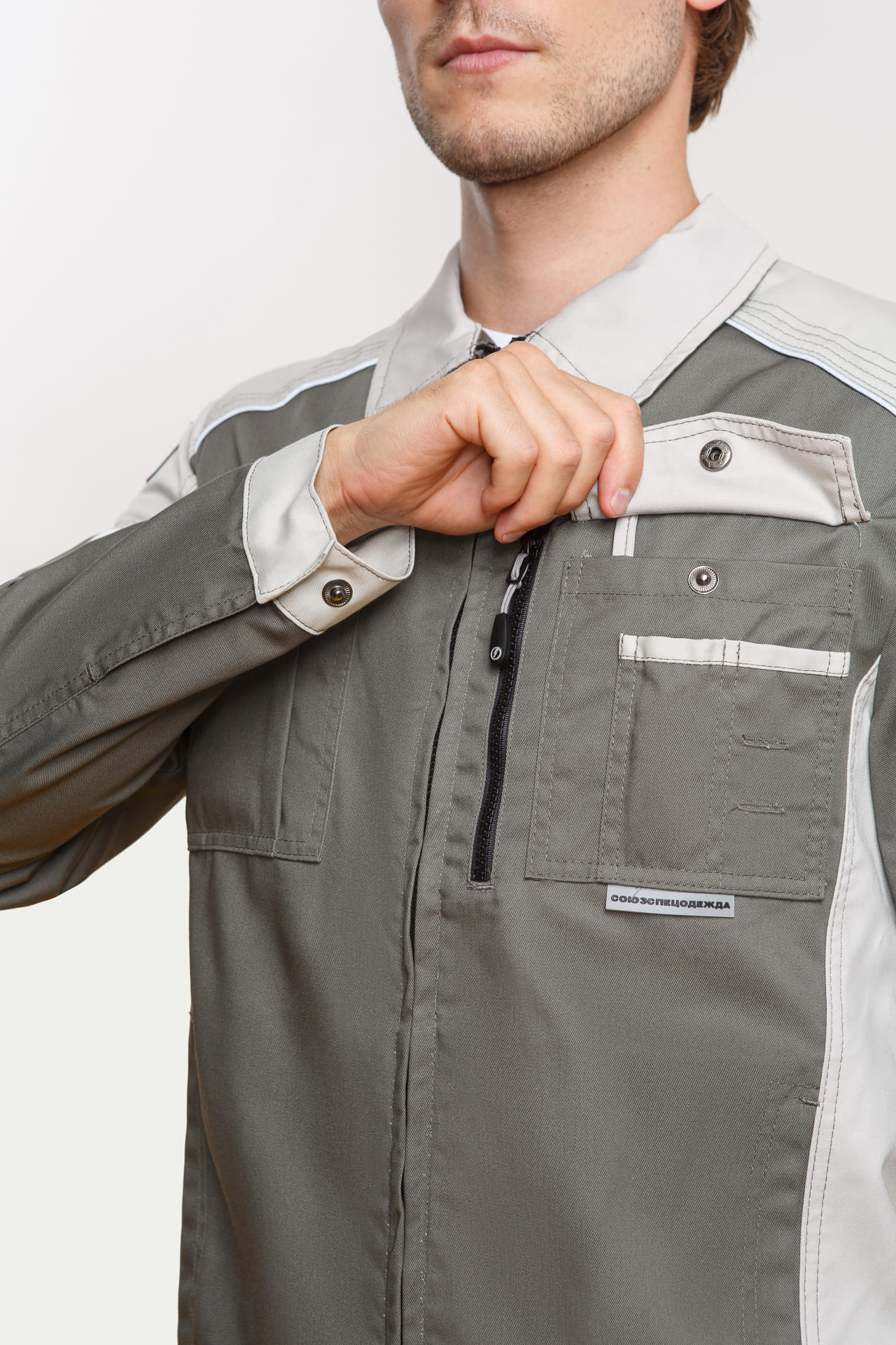 4957100 Костюм  NEW серый хаки с серым песком STATUS  Летняя спецодежда  размер 48-50/182-188  - Вид №8