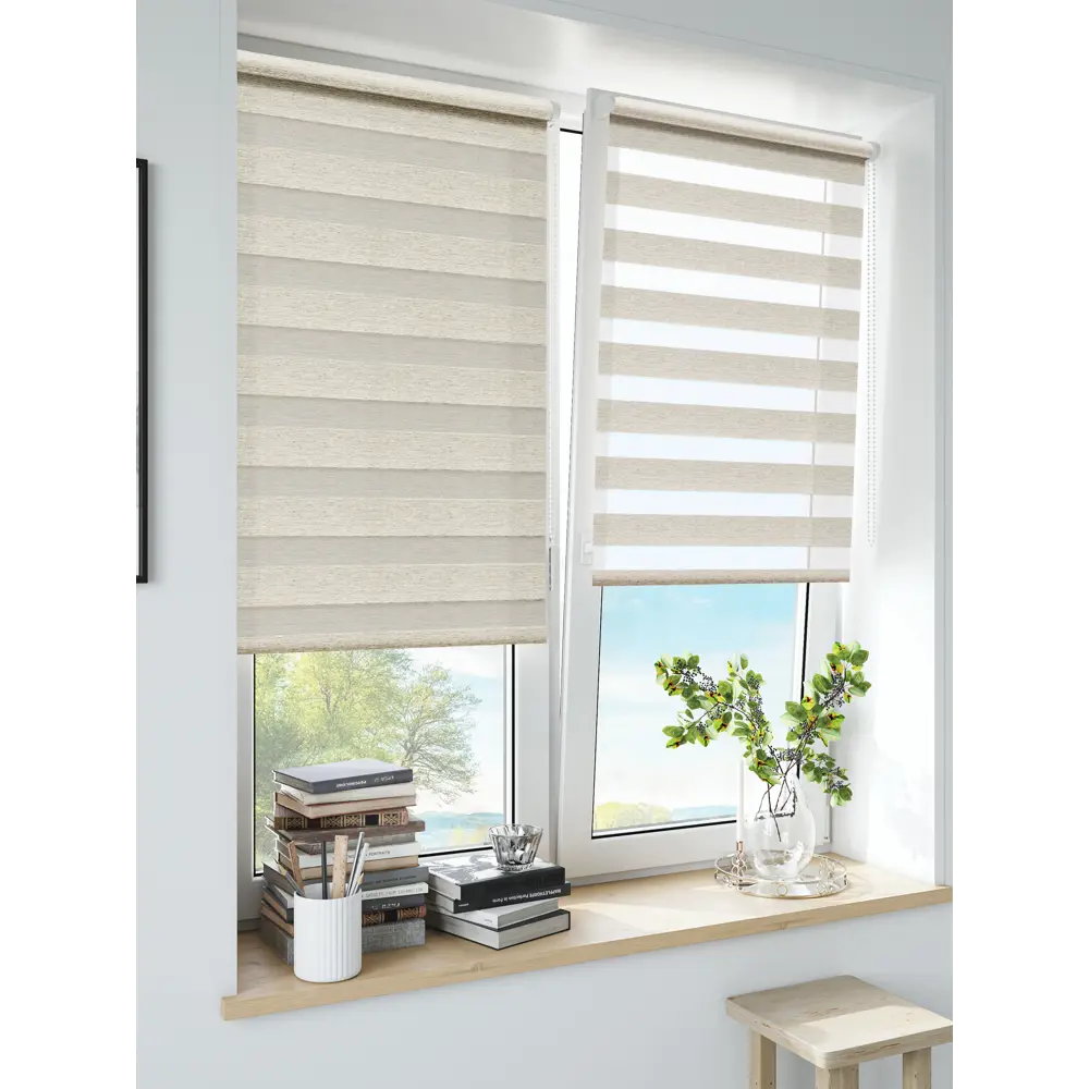 Штора рулонная день-ночь Valencia 60x160 см бежевая MIAMOZA Коллекция 2024г STLM-2183177 - Вид №3