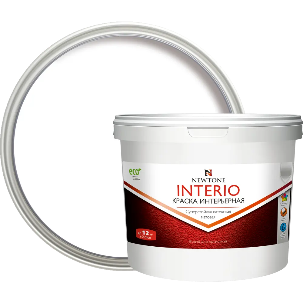 Краска водно-дисперсионная интерьерная Newtone Interio латексная база А 2.5 л 84439888 STLM-2086408 