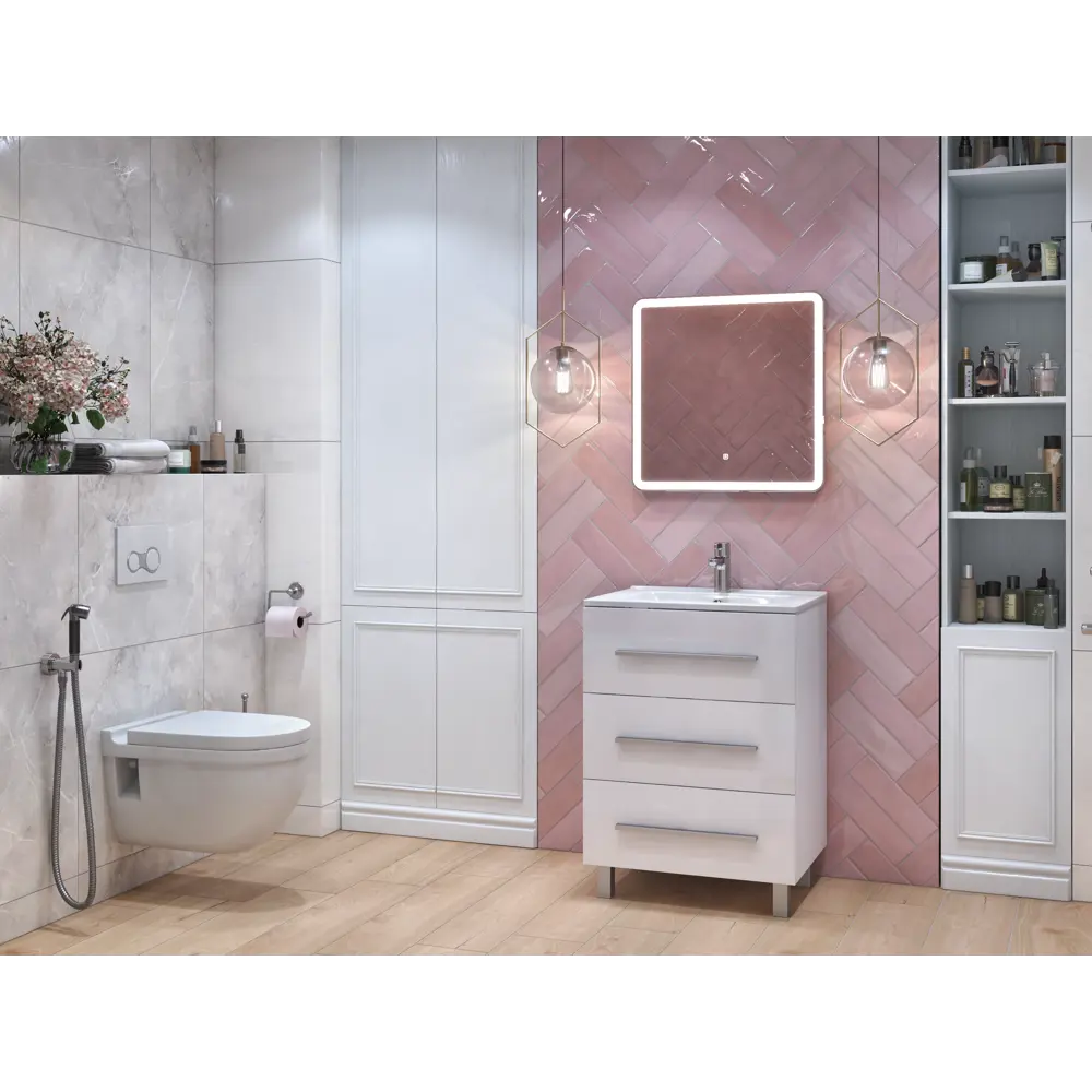 Тумба под раковину напольная Vigo Yuma 60 см цвет белый STLM-2067515 - Вид №6