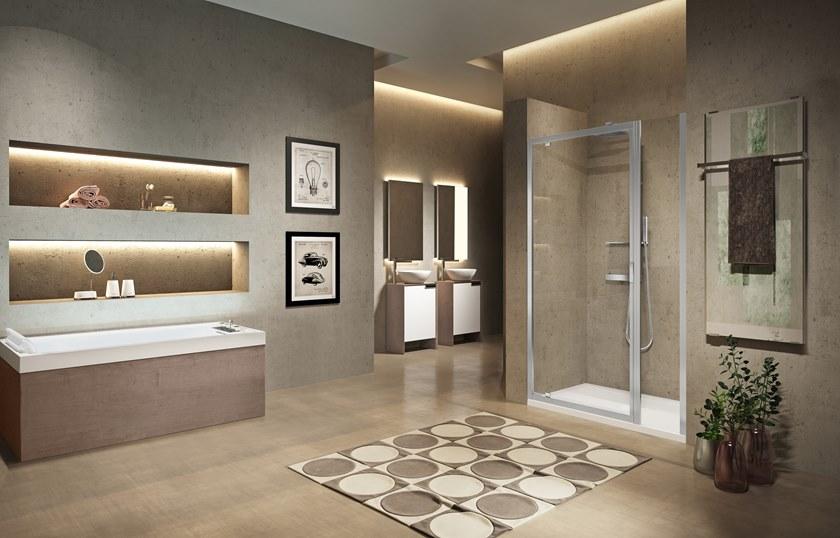 NOVELLINI Профиль душевой кабины угловой с распашной дверцей Lunes 2.0 sun-id-1439748 - Вид №5